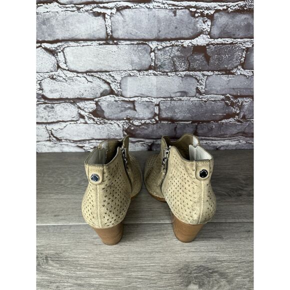Rag & Bone Margot Tan Beige Suede Dual Zip Perforated Boots Booties Women 36.5EU - Picture 6 of 16